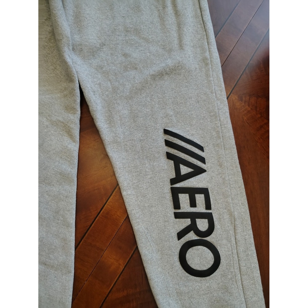 Aeropostale Womens Gray Fleece Jogger Pajama Pants AERO Graphic Sleepwear Medium